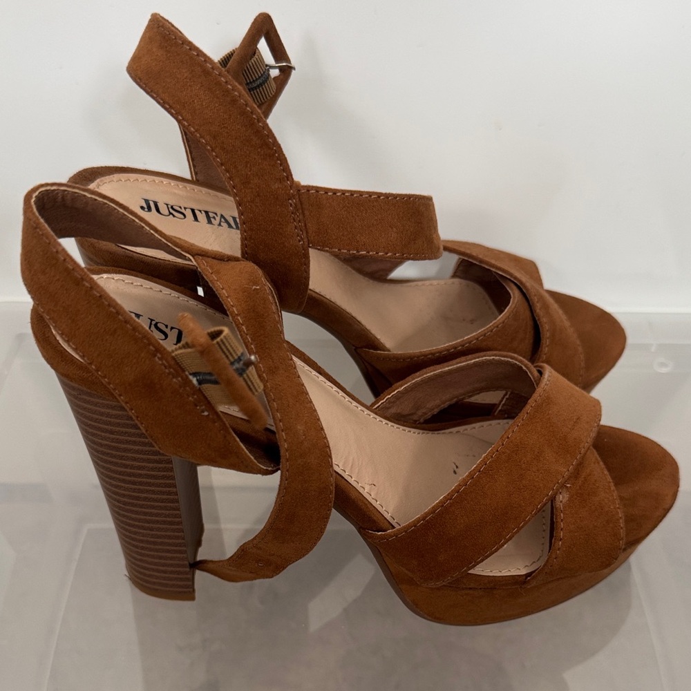 Buy 1 get 1 FREE 
JustFab Women's Tan Platform Sandals - Picture 5 of 11
